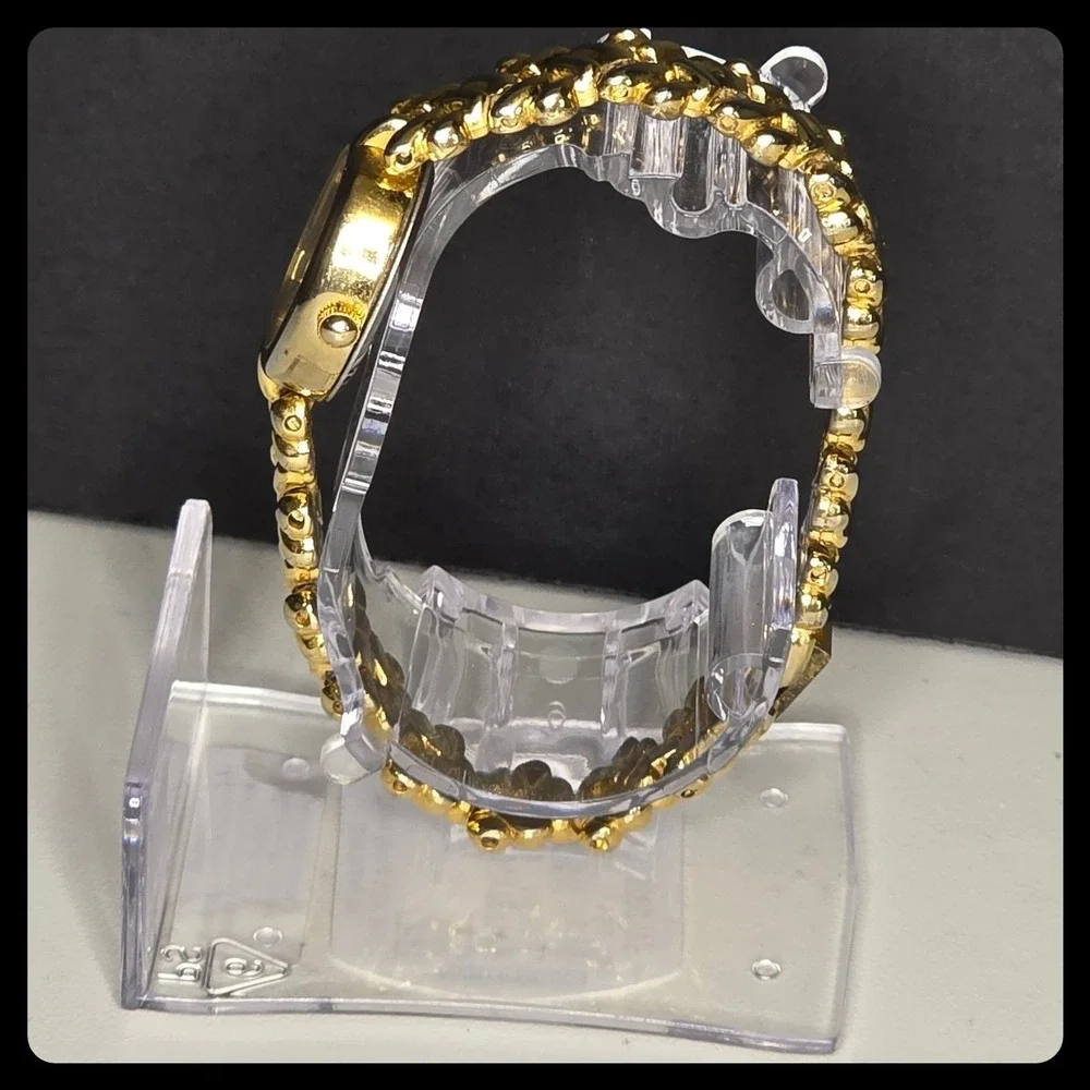 Rumours Watch Womens Gold Tone Oval Face Braided Link Bracelet Jewelry